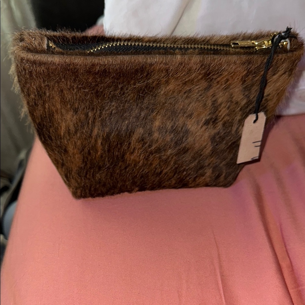 Faux Fur Brown Clutch